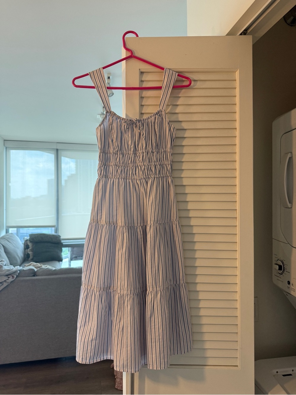 Aritzia Blue and White Striped Sundress
